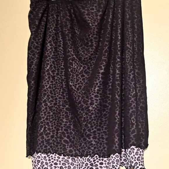 NWOT Vintage Y2K Fashion Bug Leopard Mesh Skirt - Picture 2 of 4